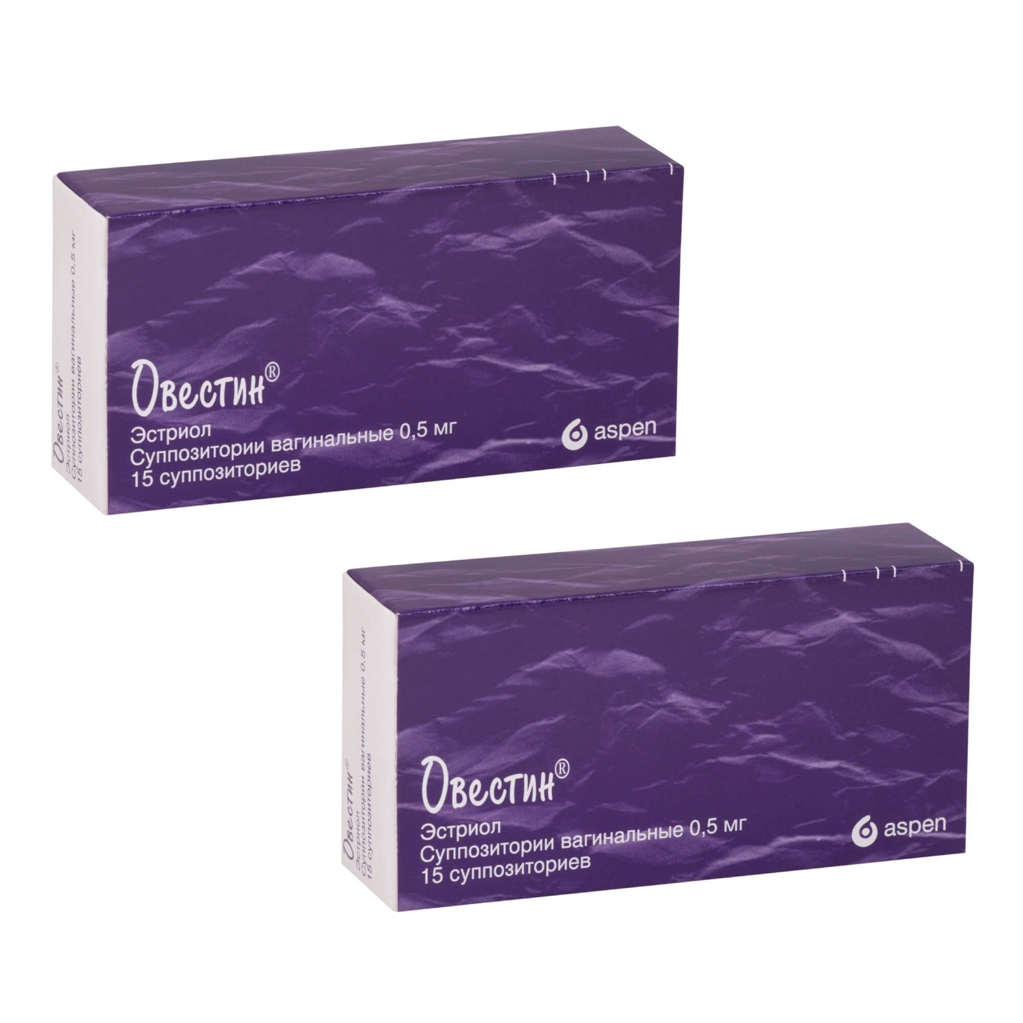 Изображение товара Овестин суппозитории вагинальные 0,5 мг 15 шт