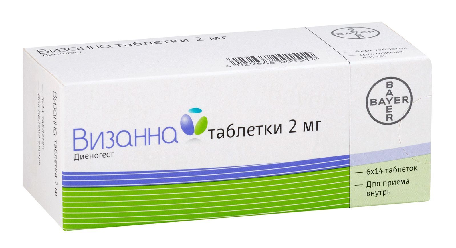 Изображение товара Визанна таблетки 2мг 84 шт против эндометриоза, женский гормон
