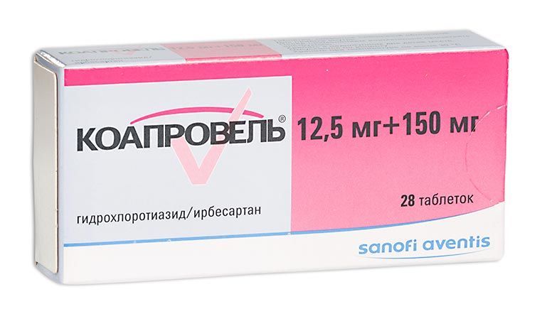 Изображение товара Коапровель таблетки п/о плен. 150мг+12,5мг 28шт