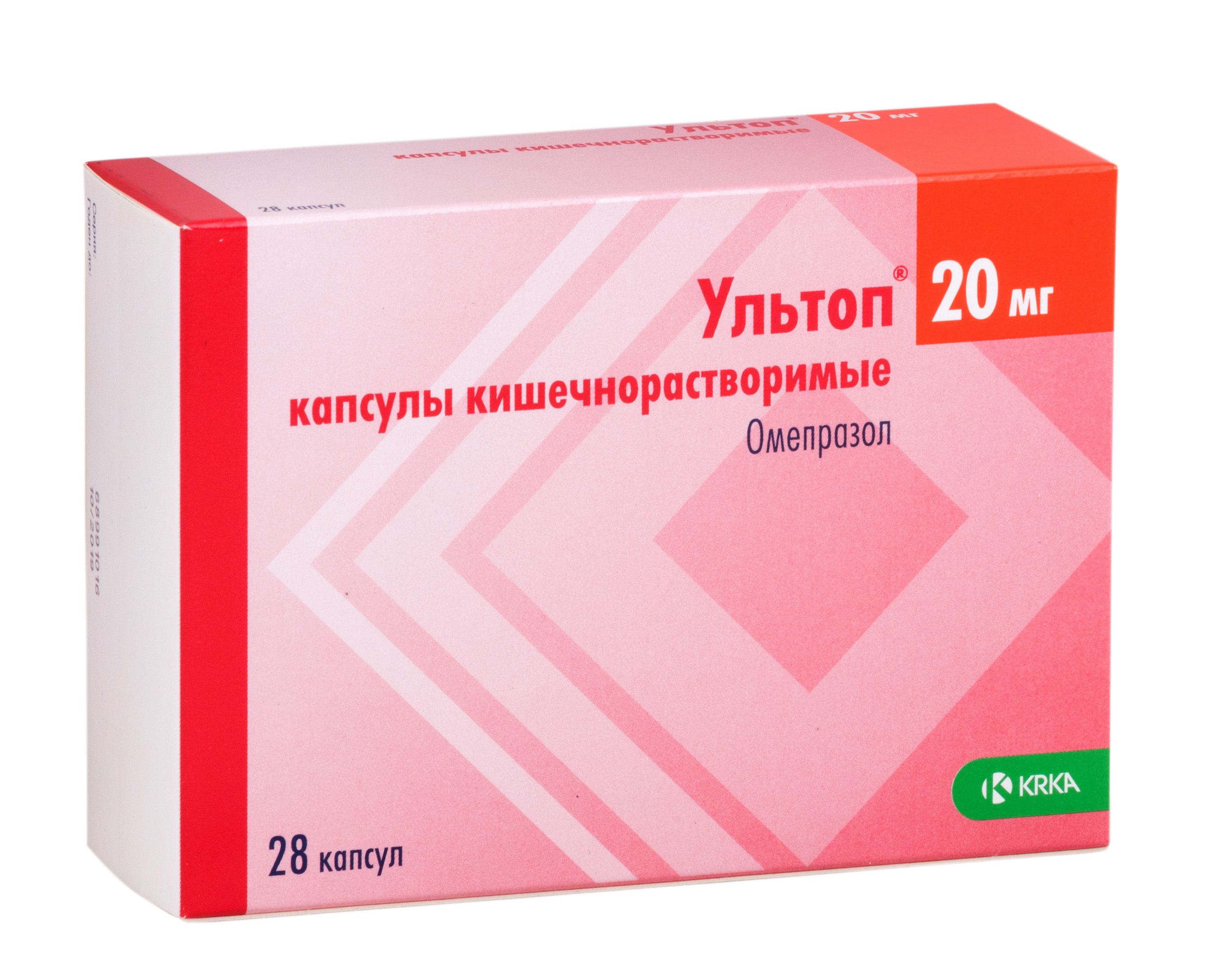 Изображение товара Ультоп капсулы кш 20мг 28 шт противоязвенное средство Омепразол