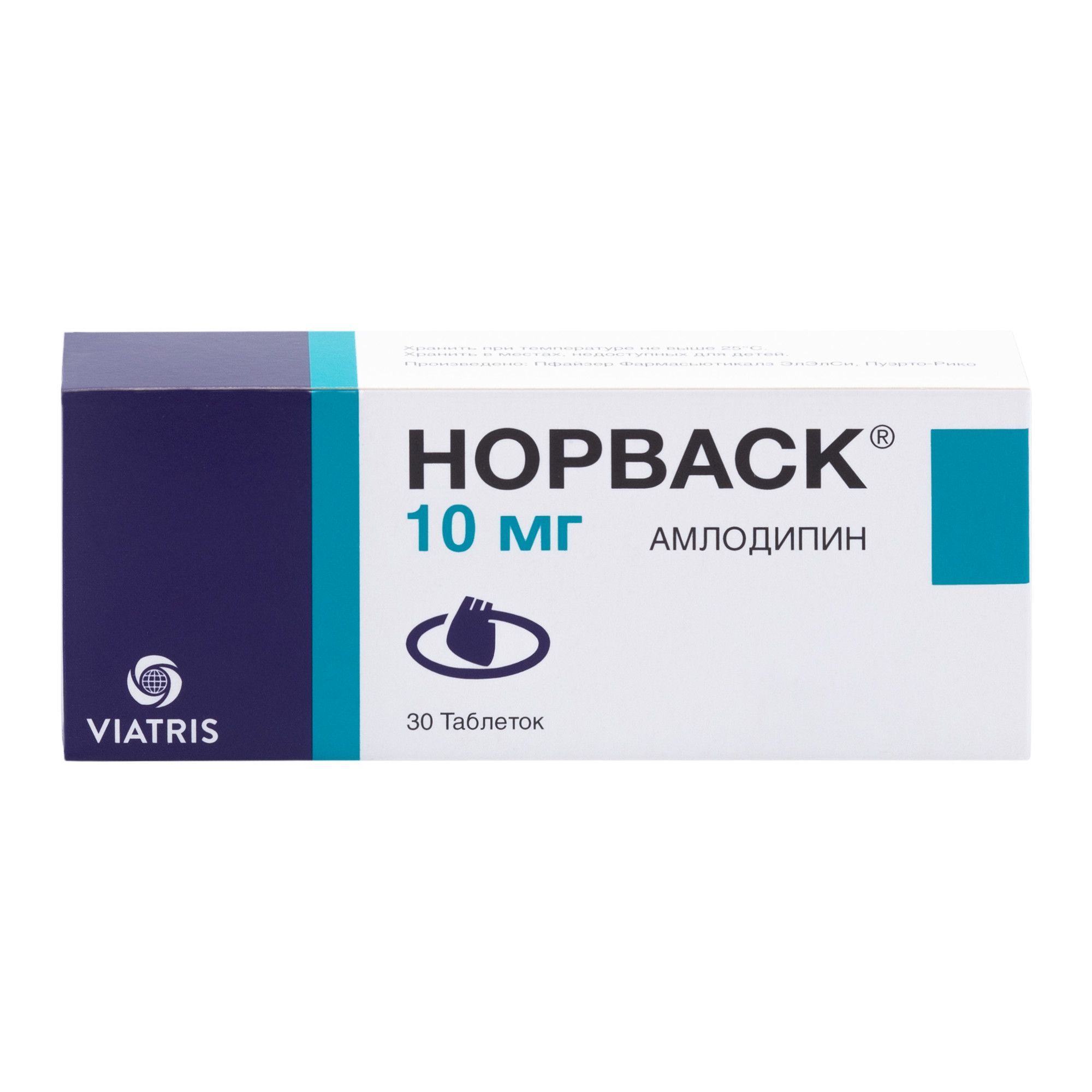 Изображение товара Норваск таблетки 10 мг для лечения гипертензии и стенокардии