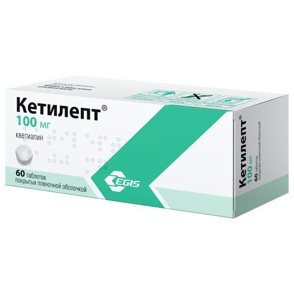 Изображение товара Кетилепт 100мг таблетки 60 шт антипсихотик для шизофрении и психозов