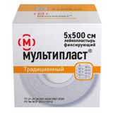 Лейкопластырь традиционный фиксирующий тканевый Мультипласт 5х500см