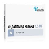 Индапамид ретард таблетки с пролонгированным высвобождением п/о плен. 1,5мг 30шт Индапамид ретард таблетки с пролонгированным высвобождением п/о плен. 1,5мг 30шт