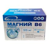 Магний В6 Югмедфарм капсулы 515мг 60шт Магний В6 Югмедфарм капсулы 515мг 60шт