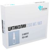 Цитиколин раствор для в/в и в/м введ. 250мг/мл 4мл 5шт Цитиколин раствор для в/в и в/м введ. 250мг/мл 4мл 5шт