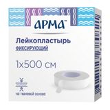 Лейкопластырь фиксирующий тканевый белый Арма 1х500см Лейкопластырь фиксирующий тканевый белый Арма 1х500см