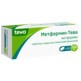 Метформин-Тева таблетки п/о плен. 500мг 60шт Метформин-Тева таблетки п/о плен. 500мг 60шт
