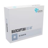 Валсартан таблетки п/о плен. 80мг 90шт Валсартан таблетки п/о плен. 80мг 90шт