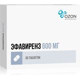 Эфавиренз таблетки п/о плен. 600мг 30шт Эфавиренз таблетки п/о плен. 600мг 30шт