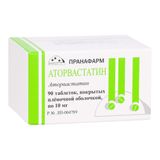 Аторвастатин таблетки п/о плен. 10мг 90шт Аторвастатин таблетки п/о плен. 10мг 90шт