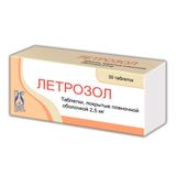 Летрозол таблетки п/о плен. 2,5мг 30шт Летрозол таблетки п/о плен. 2,5мг 30шт