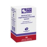 Валсартан+Гидрохлоротиазид Канон таблетки п/о плен. банка 160мг+12,5мг 90шт Валсартан+Гидрохлоротиазид Канон таблетки п/о плен. банка 160мг+12,5мг 90шт