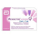 Фемостон конти таблетки п/о плен. 5мг+1мг 28шт