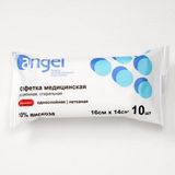 Салфетка медицинская сорбционная нетканая стерильная однослойная Angel 16х14см 10шт Салфетка медицинская сорбционная нетканая стерильная однослойная Angel 16х14см 10шт