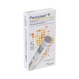 Ринсулин Р раствор для инъекций картридж 100МЕ/мл 3мл 5шт+Шприц-ручка Ринастра II