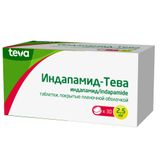 Индапамид-Тева таблетки п/о плен. 2,5мг 30шт Индапамид-Тева таблетки п/о плен. 2,5мг 30шт