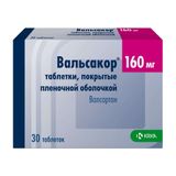 Вальсакор таблетки п/о плен. 160мг 30шт Вальсакор таблетки п/о плен. 160мг 30шт