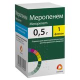 Меропенем порошок для приг. раствора для в/в введ. 500мг