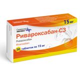 Ривароксабан-СЗ таблетки, покрытые пленочной оболочкой 15мг 30шт Ривароксабан-СЗ таблетки, покрытые пленочной оболочкой 15мг 30шт