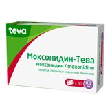 Моксонидин-Тева таблетки п/о плен. 0,2мг 30шт Моксонидин-Тева таблетки п/о плен. 0,2мг 30шт