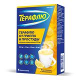 ТераФлю вкус лимона порошок для приг. раствора для приема внутрь пак. 325мг+10мг+20мг+50мг 4шт