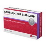 Карведилол Велфарм таблетки 25мг 30шт Карведилол Велфарм таблетки 25мг 30шт