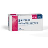Валсартан-Вертекс таблетки п/о плен. 80мг 60шт Валсартан-Вертекс таблетки п/о плен. 80мг 60шт