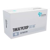 Тикагрелор таблетки, покрытые пленочной оболочкой 90мг 56шт