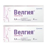 2Х Велгия раствор для п/к введ. шприц-ручка 2,4мг/доза 3мл+Игла 5шт 2Х Велгия раствор для п/к введ. шприц-ручка 2,4мг/доза 3мл+Игла 5шт
