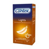 Презервативы из натурального латекса особо тонкие Lights Contex/Контекс 6шт