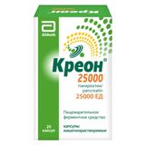Креон 25000 капсулы кишечнорастворимые 25тыс.ЕД 20шт