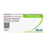 ДуоРесп Спиромакс порошок для ингаляций дозированный ингалятор 160мкг+4,5мкг/доза 120доз ДуоРесп Спиромакс порошок для ингаляций дозированный ингалятор 160мкг+4,5мкг/доза 120доз