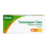 Тизанидин-Тева таблетки 4мг 30шт Тизанидин-Тева таблетки 4мг 30шт