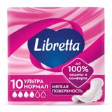 Прокладки гигиенические с мягкой поверхностью Нормал Ультра Libretta/Либретта 10шт Прокладки гигиенические с мягкой поверхностью Нормал Ультра Libretta/Либретта 10шт