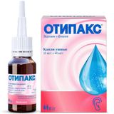 Отипакс капли ушные 10мг/г+40мг/г 16г Отипакс капли ушные 10мг/г+40мг/г 16г
