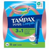 Тампоны гигиенические с аппликатором Super Compak Pearl Tampax/Тампакс 16шт Тампоны гигиенические с аппликатором Super Compak Pearl Tampax/Тампакс 16шт