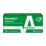 Фенибут-Акрихин таблетки 250мг 20шт Фенибут-Акрихин таблетки 250мг 20шт