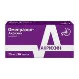 Омепразол-Акрихин капсулы кишечнорастворимые 20мг 30шт Омепразол-Акрихин капсулы кишечнорастворимые 20мг 30шт