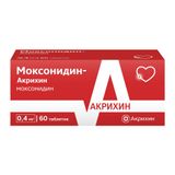 Моксонидин-Акрихин таблетки п/о плен. 0,4мг 60шт Моксонидин-Акрихин таблетки п/о плен. 0,4мг 60шт