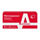 Метопролол-Акрихин таблетки 50мг 30шт