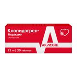 Клопидогрел-Акрихин таблетки п/о плен. 75мг 30шт Клопидогрел-Акрихин таблетки п/о плен. 75мг 30шт