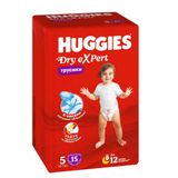 Трусики-подгузники детские одноразовые Dry Expert Huggies/Хаггис 12-17кг 15шт р.5 Трусики-подгузники детские одноразовые Dry Expert Huggies/Хаггис 12-17кг 15шт р.5