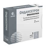 Ондансетрон раствор для инъекций 0,2% 2мл 5шт Ондансетрон раствор для инъекций 0,2% 2мл 5шт