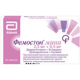 Фемостон мини таблетки, покрытые пленочной оболочкой 2,5мг+0,5мг 84шт