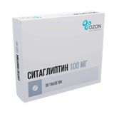 Ситаглиптин таблетки, покрытые пленочной оболочкой 100мг 30шт Ситаглиптин таблетки, покрытые пленочной оболочкой 100мг 30шт