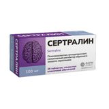 Сертралин таблетки, покрытые пленочной оболочкой 100мг 28шт