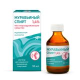 Муравьиный спирт раствор для наружного применения спиртовой 1,4% 50мл Муравьиный спирт раствор для наружного применения спиртовой 1,4% 50мл