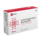 Клопидогрел Велфарм таблетки п/о плен. 75мг 28шт Клопидогрел Велфарм таблетки п/о плен. 75мг 28шт