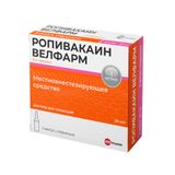 Ропивакаин Велфарм раствор для инъекций 2мг/мл 20мл 5шт Ропивакаин Велфарм раствор для инъекций 2мг/мл 20мл 5шт